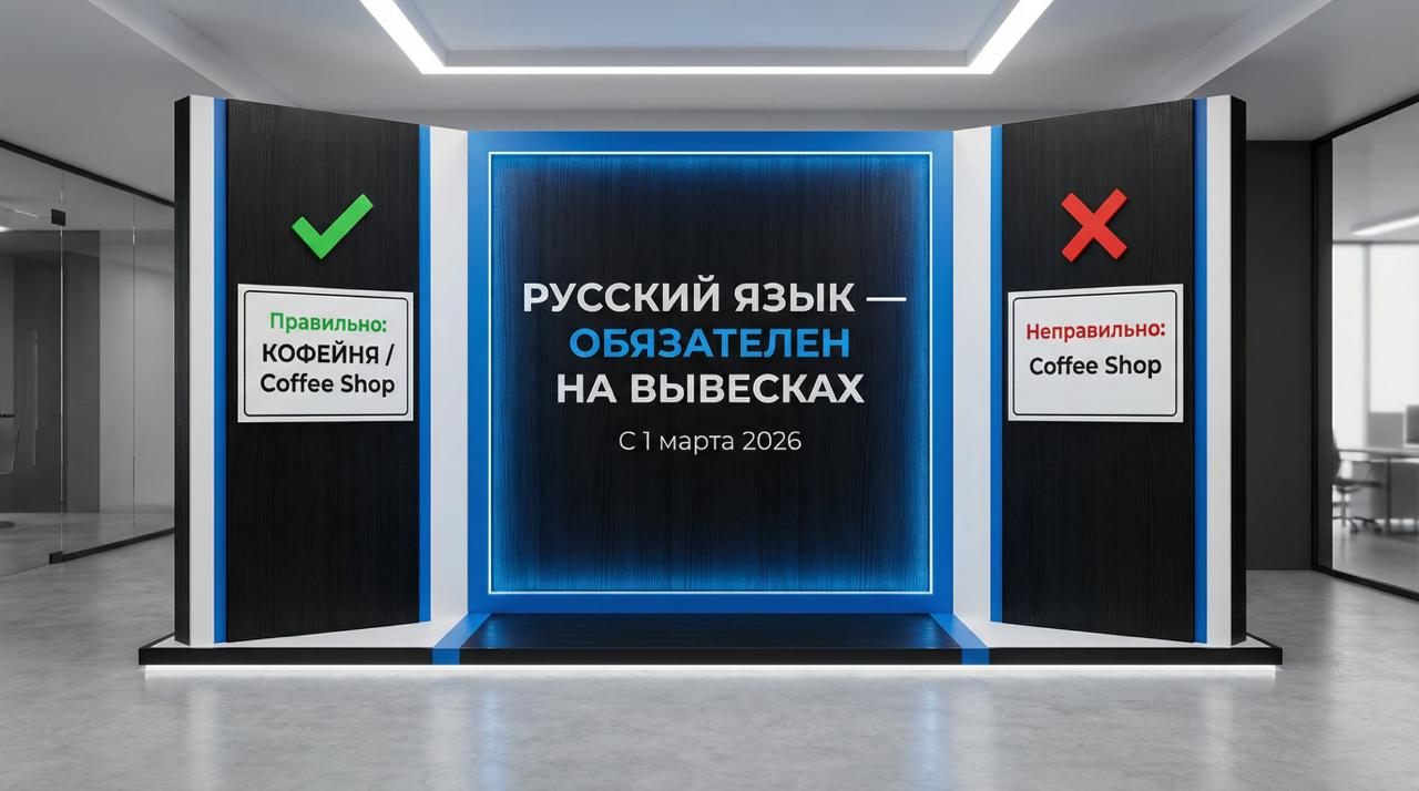 Закон о вывесках 2026 — требования к иностранным словам | Изготовление вывесок в Краснодаре Фортекс